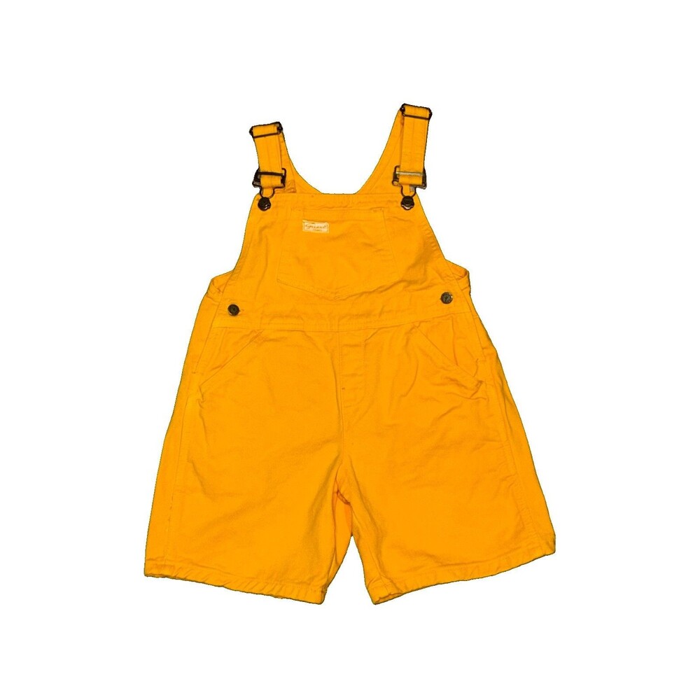 Vintage Guess Jeans Yellow Shortalls Overalls Kids 4Y 90s Y2K Mustard